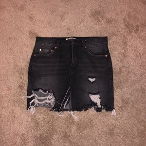 FREE PEOPLE BLACK DENIM SKIRT